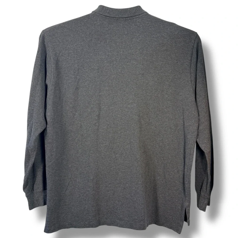 Vintage Polo Ralph Lauren Long Sleeve Polo Men XXL Gray‎ Cotton Pony Preppy Golf